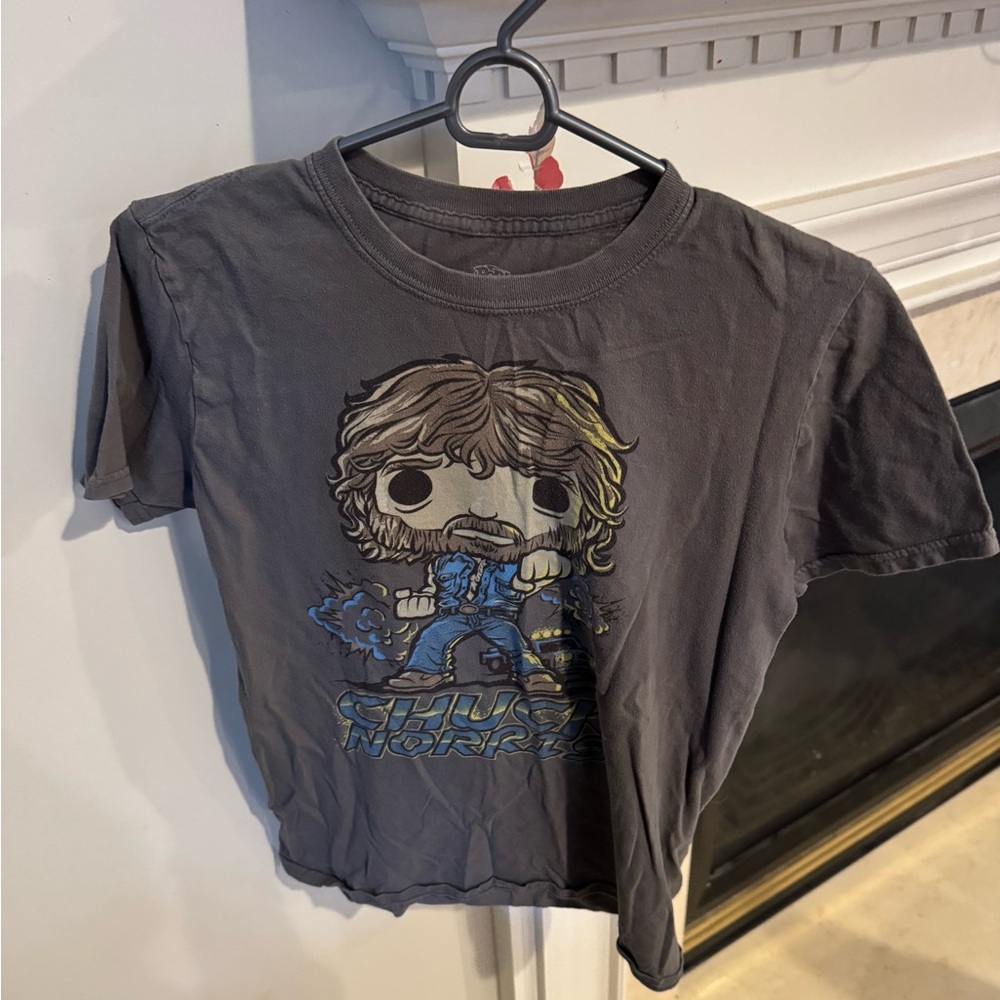 Pop Tees adult graphic short sleeve tshirt, gray, medium